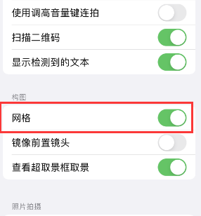 明光苹果手机维修网点分享iPhone如何开启九宫格构图功能 